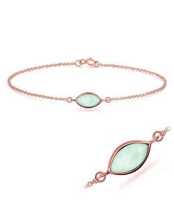 Rose Gold Plated Amazonite Silver Bracelets BRS-389-RO-GP